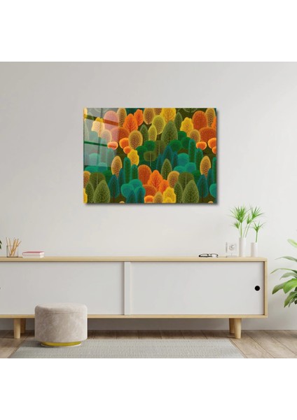 Artofwalldesign ''sonbahar Ormanı'' Cam Tablo Uv