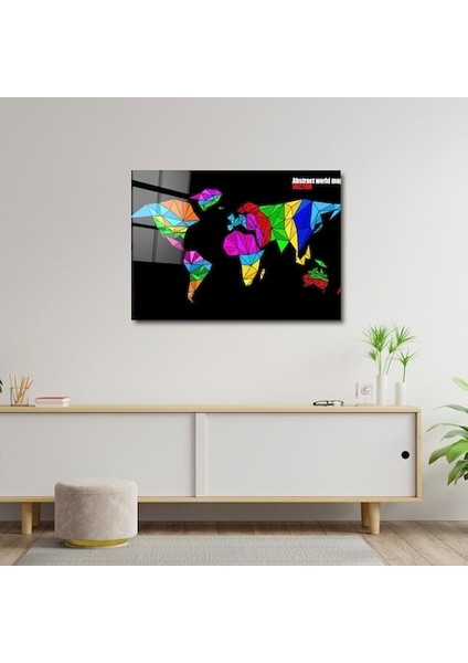 Artofwalldesign ''dünya Haritası'' Cam Tablo Uv