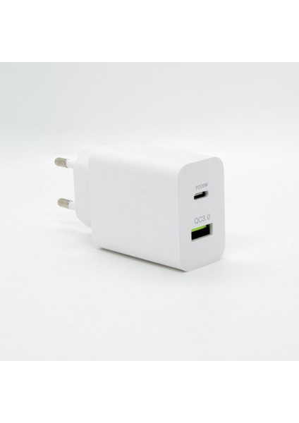 20W Type-C Pd + Usba Quick Charger 3.0 Ultra Hızlı Çift Çıkışlı Şarj Aleti Başlığı