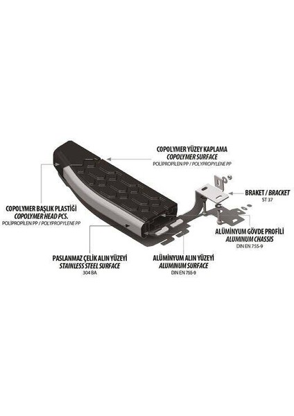 VW T4 Transporter Blackline Yan Basamak Alüminyum Kısa Şase 1995-2003 Arası fırsatları