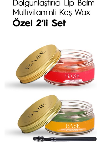 Dolgunlaştırıcı Lip Balm Multivitaminli Kaş Wax Özel 2'li Set