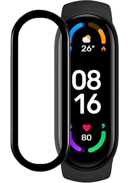 Xiaomi Mi Band 6 Ekran Koruyucu 3D Kavisli Tam Kaplama Pmma