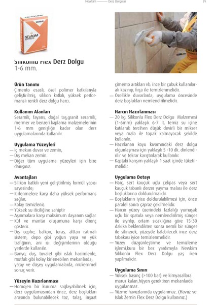 Silikonlu Flex Derz Dolgu modelleri