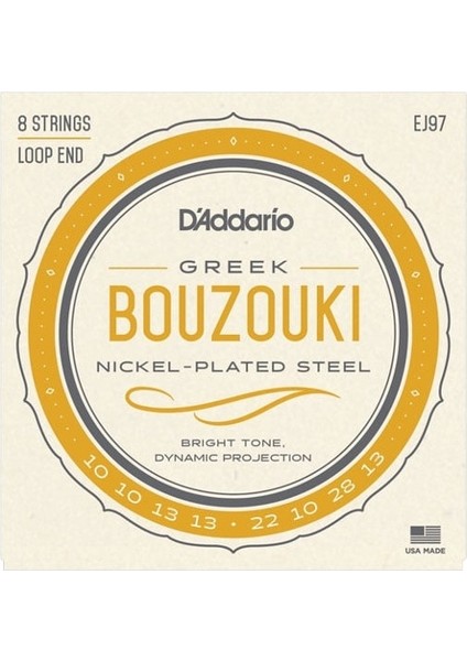 EJ97 Bouzouki Greek Nickel Takım Tel Buzuki Teli