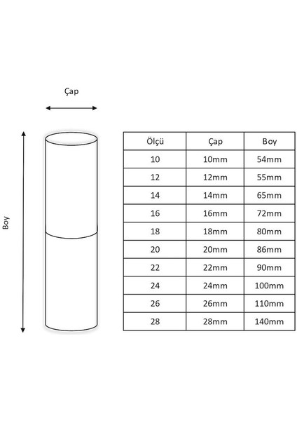 Mil Menteşe 18MM x 80MM