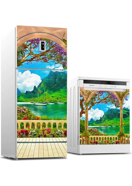 444MAGAZA Buzdolabı ve Bulaşık Makinası Beyaz Eşya Sticker Kaplama Teras