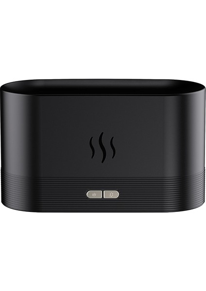 Alev Aroma Difüzör Gece Lambası Nemlendirici (Siyah) (Yurt Dışından)
