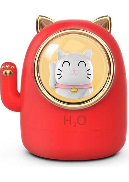 A-16 Ev Ofis Sessiz Mini Şanslı Kedi USB Nemlendirici (Kırmızı) (Yurt Dışından)
