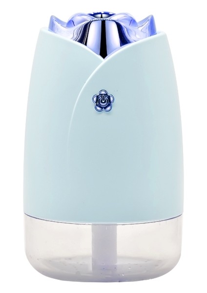 WT-H19 Renkli Gece Işıkları ile Gül Atomize Nemlendirici, Su Tankı Kapasitesi: 230ML (Mavi) (Yurt Dışından)