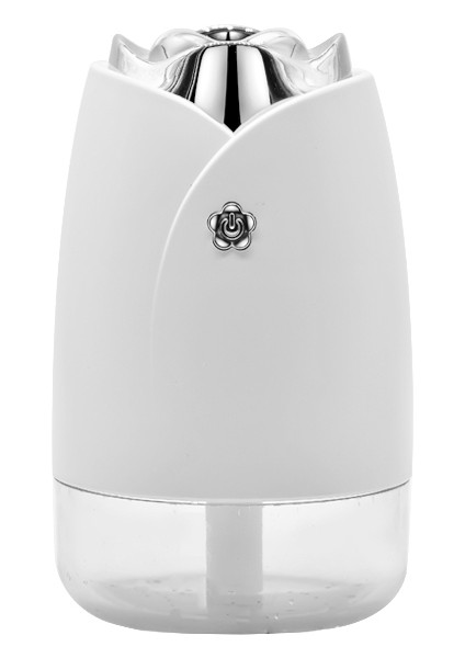 WT-H19 Renkli Gece Işıkları ile Gül Atomize Nemlendirici, Su Tankı Kapasitesi: 230ML (Beyaz) (Yurt Dışından)