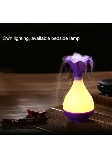 5 V 4 W USB Vazo Aroma Difüzör Hava Arıtma Nemlendirici Ofis / Ev Odası Için LED Işık ile (Macenta) (Yurt Dışından) modelleri