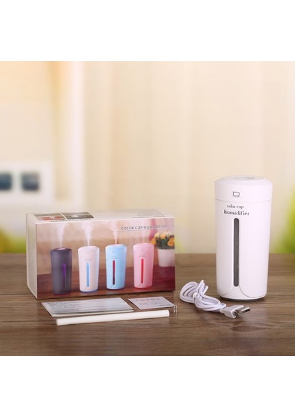 Ev USB Mini Dilsiz Renkli Fincan Gece Lambası Akıllı Zamanlama Aromaterapi Nemlendirici (Mavi) (Yurt Dışından)
