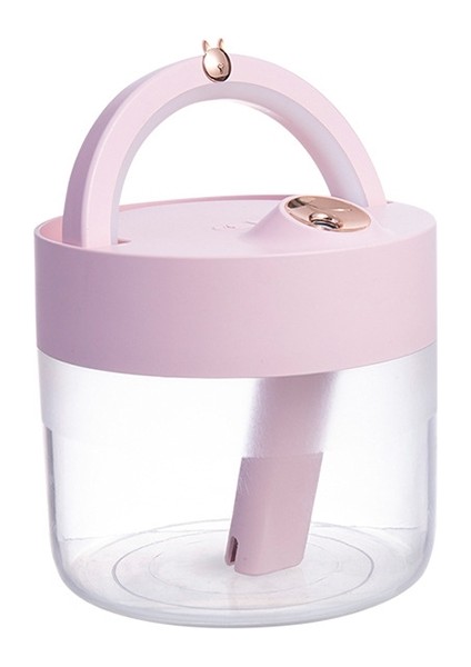 USB Şarj Hava Nemlendirici Ağır Sis Püskürtücü Ev Masası Lambası Aromaterapi Difüzör Hava Arıtma (Pembe) (Yurt Dışından)