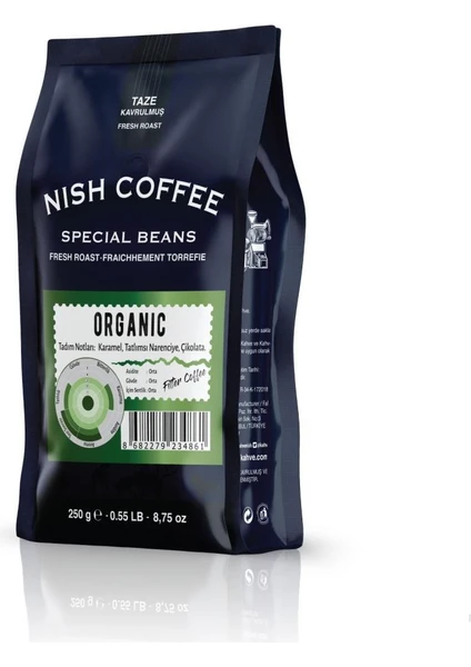 Nish Filtre Kahve Organic 250 gr Çekirdek Kahve