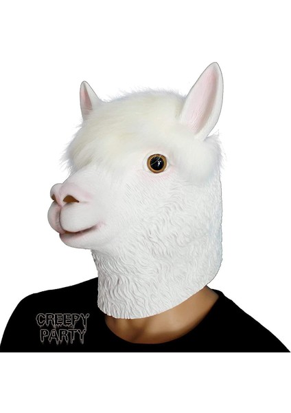 Parti Şapkaları Alpaca Llama Maskesi Lateks Gerçekçi Hayvan Tam Kafa Maskesi Cadılar Bayramı Kostüm Partisi Karnaval (Yurt Dışından)