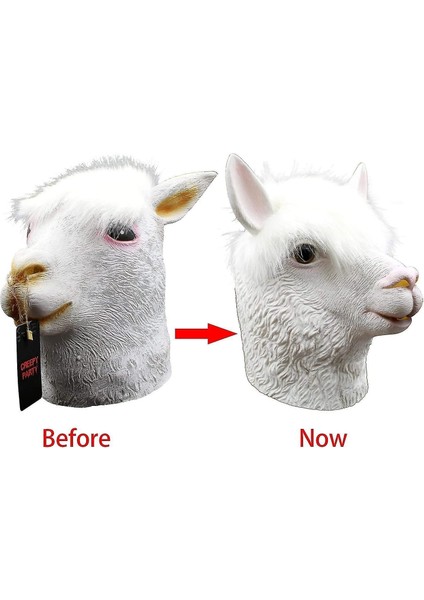 Parti Şapkaları Alpaca Llama Maskesi Lateks Gerçekçi Hayvan Tam Kafa Maskesi Cadılar Bayramı Kostüm Partisi Karnaval (Yurt Dışından) modelleri