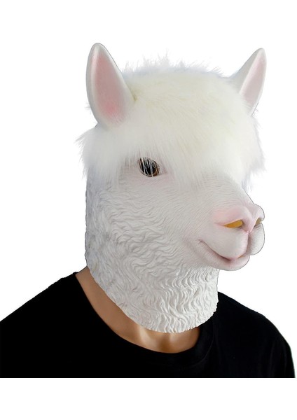 Parti Şapkaları Alpaca Llama Maskesi Lateks Gerçekçi Hayvan Tam Kafa Maskesi Cadılar Bayramı Kostüm Partisi Karnaval (Yurt Dışından) fırsatları