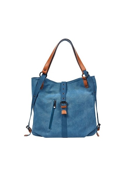 35 cm. Didablear Marka Tuval Tote Çanta Kadın Çanta Kadın Tasarımcı Büyük Kapasiteli Eğlence Omuz Çantaları Büyük Seyahat Çantaları Bolsas - Omuz Çantaları (Mavi) (Yurt Dışından)
