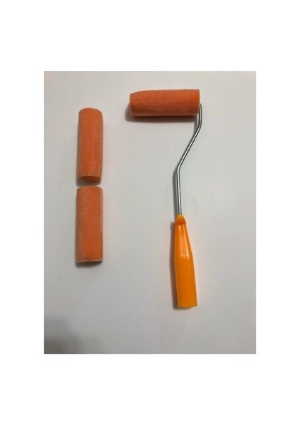 Kadife Rulo Fırça Sünger Rulo 10 Cm. 3 Yedekli Metal Saplı