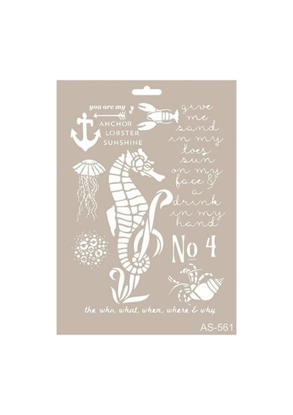 Deniz Temalı Stencil Şablon