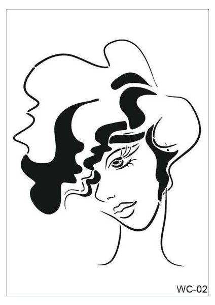 Kadın Karakterler Cadence A4 Stencil WC02