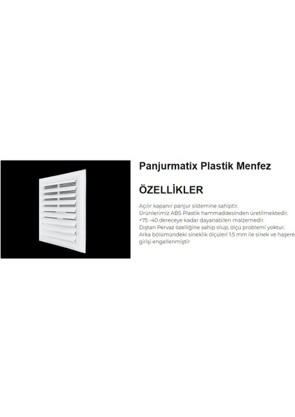 55*65 Plastik Menfez