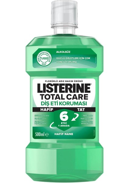 Ağız Bakım Suyu Alkolsüz Diş Eti Koruması 500 ml Güçlü Koruma ve Ferah Nane