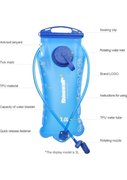 Bisiklet Su Torbası 2l / 3l Tam Açılış Açık Içme Suyu Torbası Içme Ekipmanları, Renk: RK18101 Kırmızı 2l (Yurt Dışından) modelleri