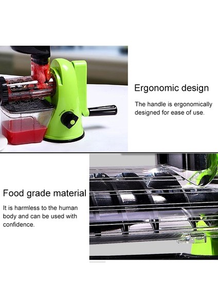 Çok Işlevli Ev Manuel Sıkacağı Apple Turuncu Wheatgrass Taşınabilir Dıy Sıkacağı (Kırmızı) (Yurt Dışından) modelleri