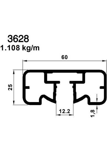 25*60 Küp Pr Ort Kanal  7 mt Antrasit Gri AKP-3628