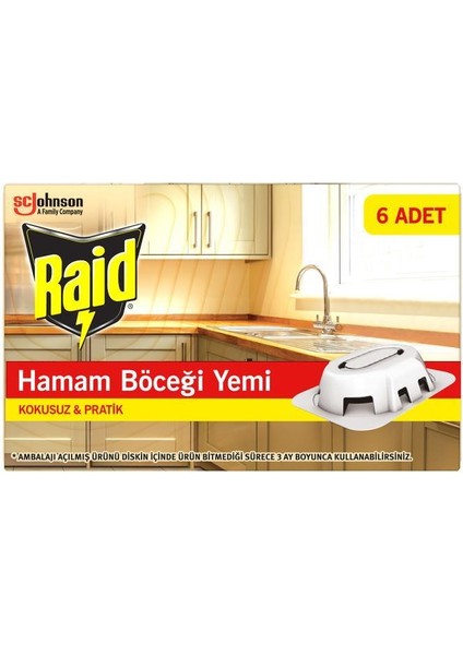 Hamam Böceği Yemi 6’lı, Her Tablet ile 3 Ay Koruma