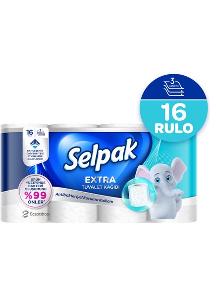 Selpak® Tuvalet Kağıdı Extra Banyo Ferahlatma 16'lı