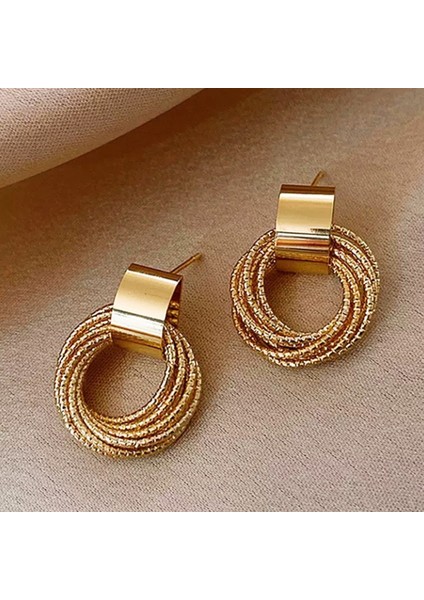 Gold Metal Çoklu Vintage Küpe
