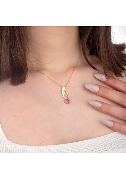 925 Ayar Gümüş Kalp Motifli Anne Kucağı Kolye fiyatları