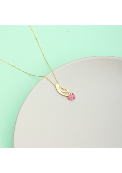 925 Ayar Gümüş Kalp Motifli Anne Kucağı Kolye modelleri