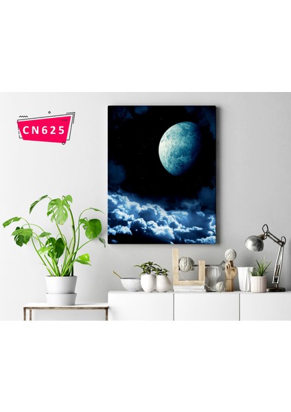 Gece Bulutlar ve Ay / Astromik Duvar Dekoru