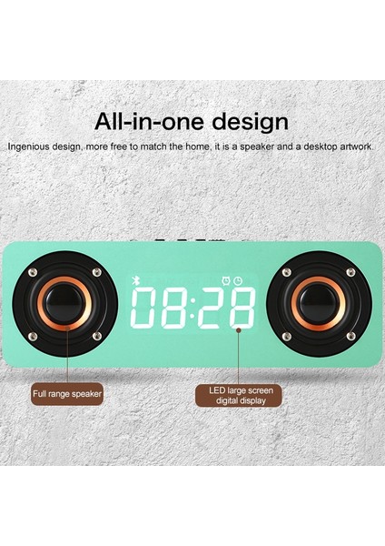 M5 Subwoofer Ahşap Bluetooth 4.2 Hoparlör Destek Tf Kart ve 3.5mm Aux & Fm Siyah (Yurt Dışından)