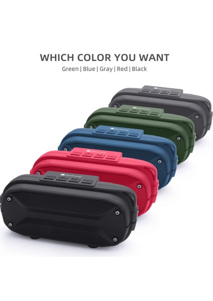 NR-3023 Taşınabilir Stereo Kablosuz Bluetooth Hoparlör Dahili Mikrofon Destek Tf Kart / Fm Kırmızı (Yurt Dışından)