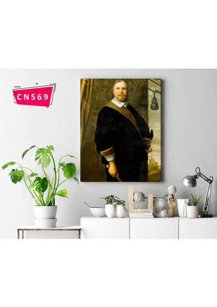 Cesar Van Everdingen - Portrait Of A Dutch Commander / Hollanda Altın Çağı Ressamı / Ünlü Yağlı Boya Tablolar