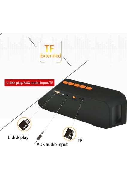 Szykd SC208 Çok Fonksiyonlu Kart Müzik Oynatma Bluetooth Hoparlör Turuncu (Yurt Dışından)