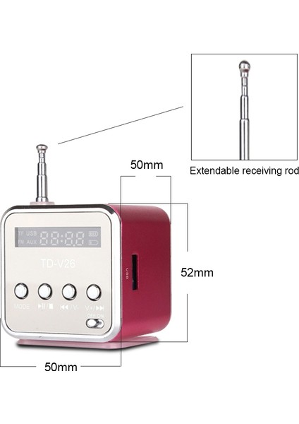 Szykd Fm Mini Çok Fonksiyonlu Radyo USB Dizüstü Hoparlörleri ile Taşınabilir Hoparlörler (Yurt Dışından)