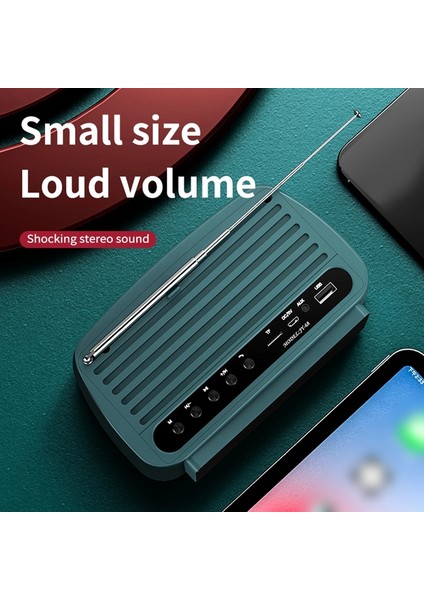 JY68 Kablosuz Bluetooth Hoparlör 3D Surround Stereo Fm Radyo Müzik Çalar Subwoofer Yeşil (Yurt Dışından) modelleri