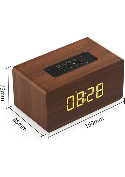 W5C Subwoofer Ahşap Saat Bluetooth Hoparlör Destek Tf Kartı ve 3.5mm Aux Kahverengi Ahşap (Yurt Dışından) fiyatları