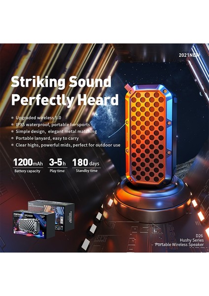 Wk D26 Bluetooth 5.0 Taşınabilir El Bluetooth Hoparlör (Yurt Dışından)