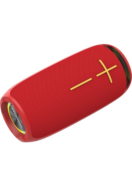 P29 Tws Taşınabilir Açık Su Geçirmez Yuvarlak Kare Kafa Bluetooth Hoparlör Kırmızı (Yurt Dışından)