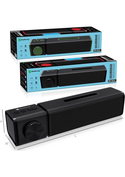 NR4023 Tws Kablosuz Stereo Bluetooth Hoparlör Siyah (Yurt Dışından)