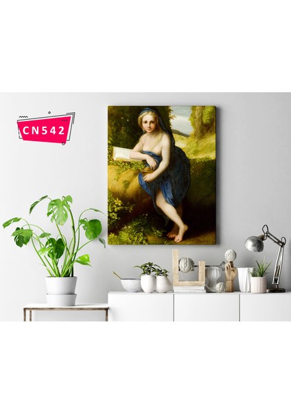 Correggio - The Magdalen / Italyan Yağlı Boya Rönesans Tablosu / Ünlü Yağlı Boya Tablolar