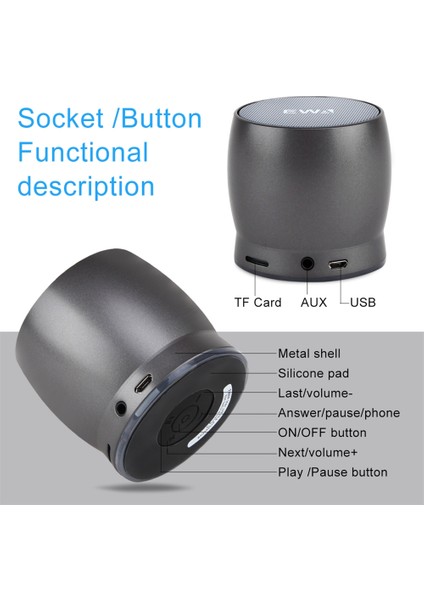 A150 Taşınabilir Mini Bluetooth Hoparlör Kablosuz Hifi Stereo Gümüş (Yurt Dışından) modelleri
