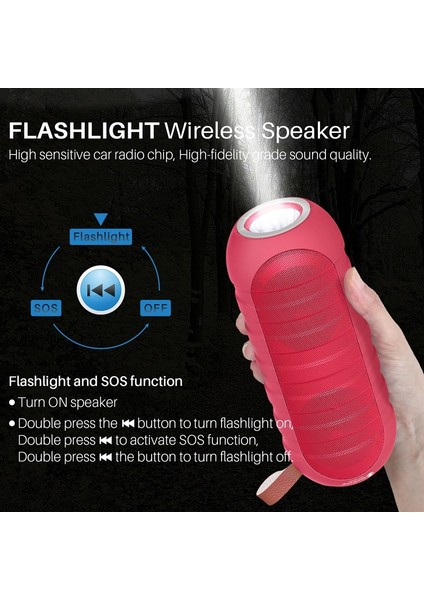 NR-3025L Taşınabilir LED El Feneri Bluetooth Hoparlör Yeşil (Yurt Dışından)