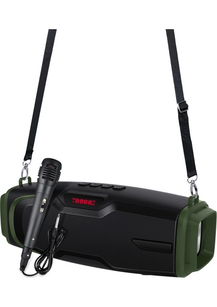 NR-6012M Taşınabilir Açık Karaoke Kablosuz Bluetooth Hoparlör Yeşil (Yurt Dışından)